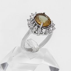 انگشتر الکساندریت زنانه نقره الماس تراش طرح ستایش - جواهری رضوی
