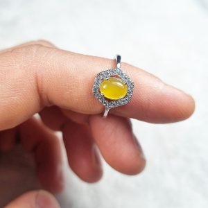 انگشتر نقره شرف الشمس طبیعی زنانه طرح نسیم - جواهری رضوی
