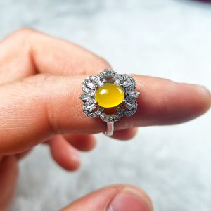 انگشتر زنانه نقره شرف الشمس طبیعی طرح پروانه - جواهری رضوی