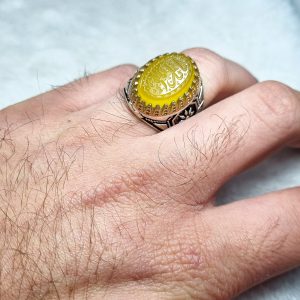 انگشتر نقره شرف الشمس طبیعی مردانه اصل طرح رهام - جواهری رضوی