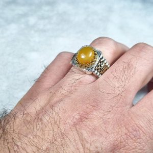 انگشتر مردانه شرف الشمس طبیعی طرح دستان - جواهری رضوی