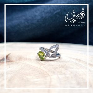 انگشتر نقره زنانه زبرجد پروانه - جواهری رضوی