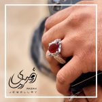 انگشتر نقره دست ساز عقیق یمنی طبیعی - جواهری رضوی
