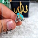 انگشتر زنانه نقره فیروزه نیشابوری اصل طرح اشک - جواهری رضوی