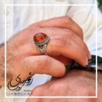 انگشتر مردانه نقره عقیق خراسانی اصلی طرح سردار سلیمانی - جواهری رضوی