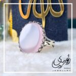 انگشتر نقره زنانه عقیق کبود اصل طرح نیزه بدون حکاکی - جواهری رضوی