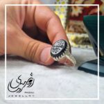 انگشتر زنانه عقیق مشکی طبیعی طرح مادر - جواهری رضوی