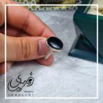 انگشتر نقره زنانه عقیق مشکی طبیعی طرح اسپرت - جواهری رضوی