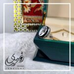 انگشتر مردانه عقیق مشکی طبیعی طرح بانو - جواهری رضوی